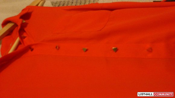 Orange 3-pieces chiffon dress