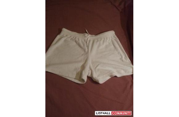 White shorts.&nbsp;Terry cloth shorts.&nbsp; Worn once, but still in p