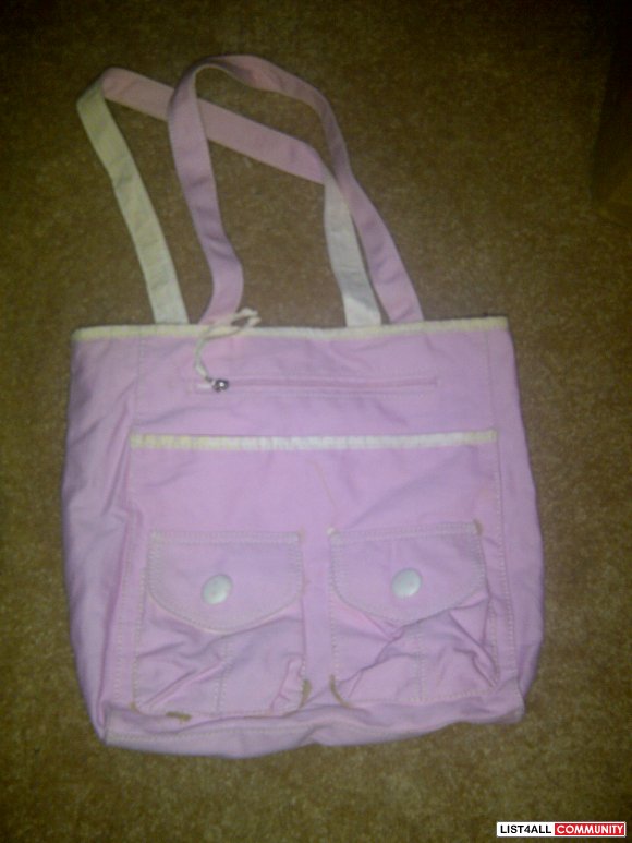 pink polka dot tote