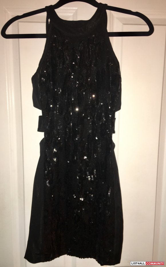 Black Sparkly Dress With Open Sides (Size Extra Small)