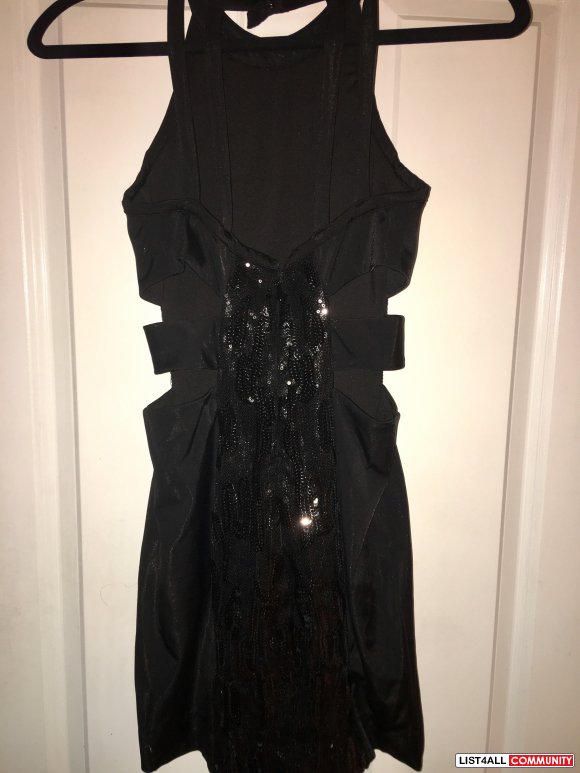 Black Sparkly Dress With Open Sides (Size Extra Small)