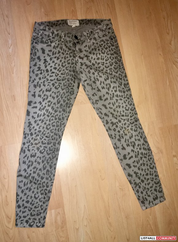 Grey Leopard Jeans From Aritzia