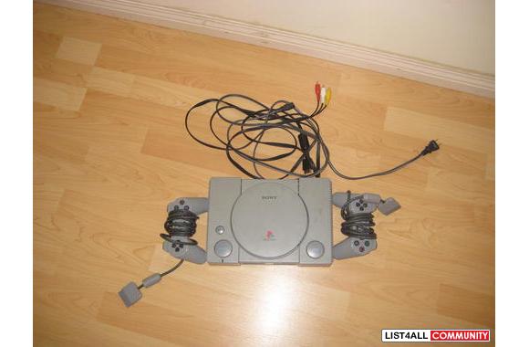Original Playstation + 2 controllers + Burned Games if desired