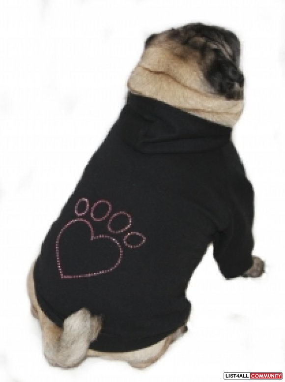 Black Dog Hoodie with Rhinestones (XL)