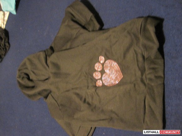 Black Dog Hoodie with Rhinestones (XL)