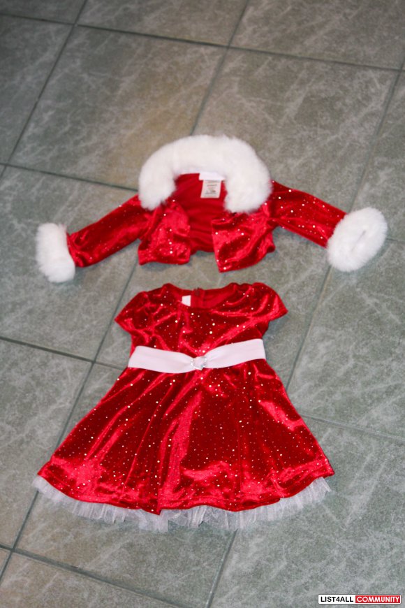 Red Christmas dress and jacket (12 months)