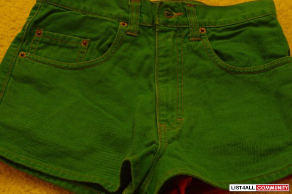 Green sexy short jeans, Made in UK