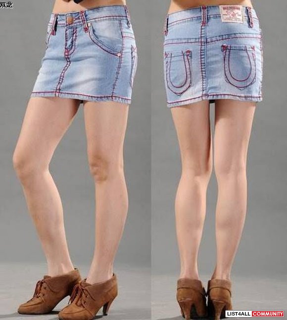 low price True Religion skirt skort denim  jeans womens