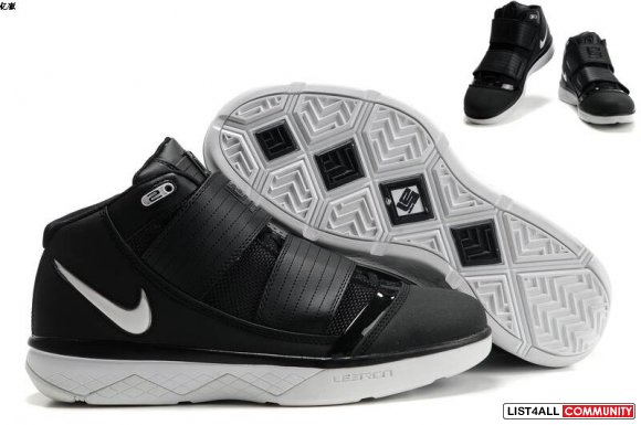 hot sell Nike Zoom Soldier 3 Lebron Men Black White Red Sz 8-12
