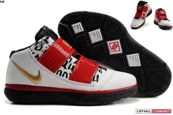 hot sell Nike Zoom Soldier 3 Lebron Men Black White Red Sz 8-12