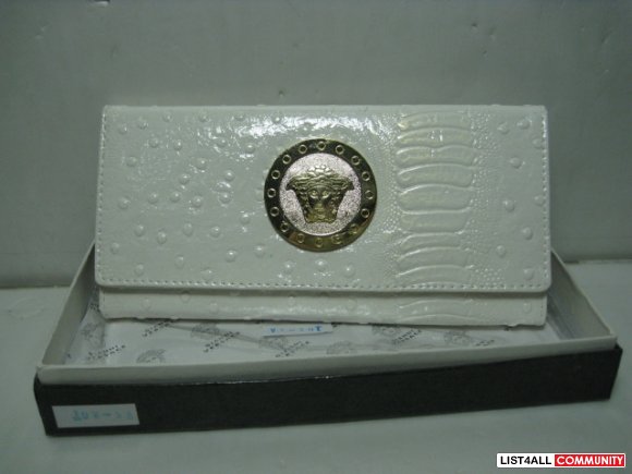 Good quality New Versace Gianni White Python Womens Clutch Wallet