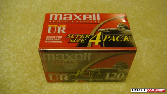 Maxwell Audio Cassette 120 minutes each, 4 pack