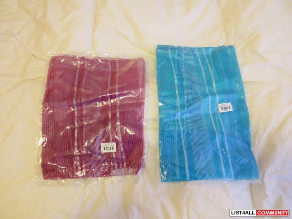 Pink or blue silky head / neck scarf / wrap