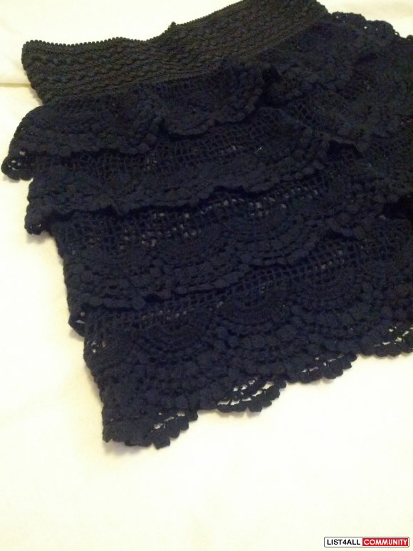 Lace shorts, black one size fits all (fits xsmall-small)