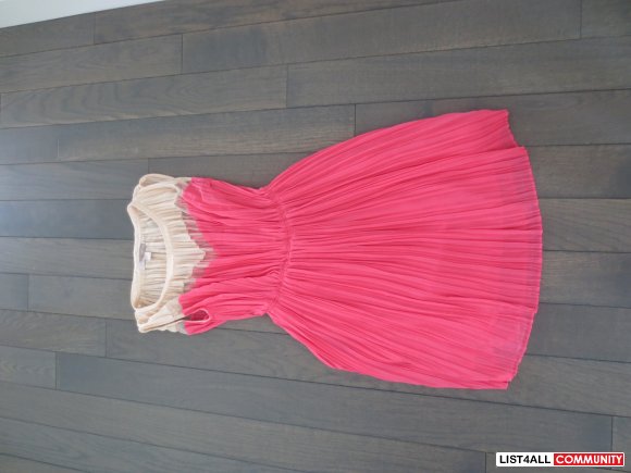 Forever 21 pink chiffon color block dress