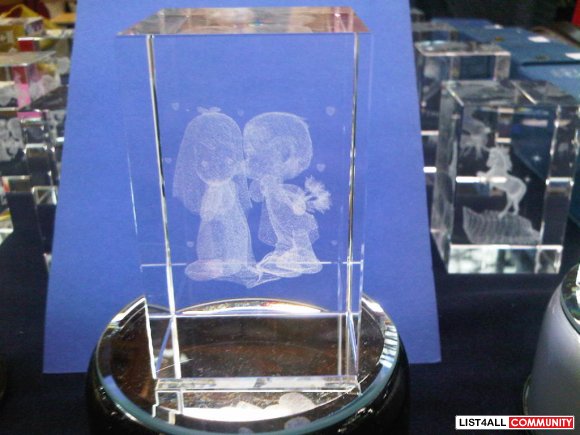 Crystal Column with 3D Picture Engraved INSIDE(best gift) - $5