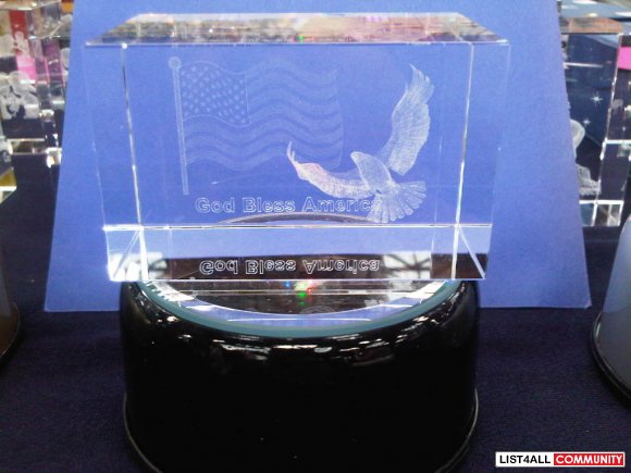 Crystal Column with 3D Picture Engraved INSIDE(best gift) - $5