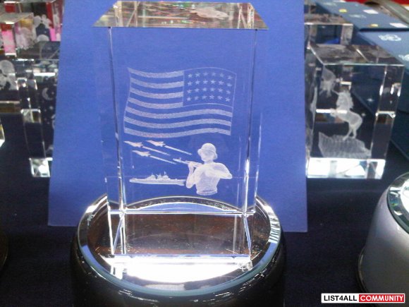 Crystal Column with 3D Picture Engraved INSIDE(best gift) - $5