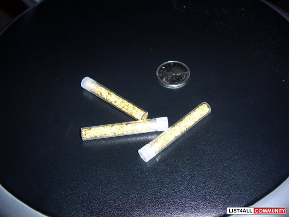 Gold in tiny vials