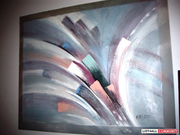 Original Oil Resin Painting Signed Kingray - Open to offers  "LARGE"