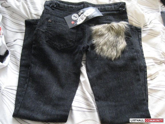 {$20 NOW} Furry Pocket Skinny Jeans