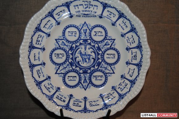 Vintage Spode Service Of The Passover Plate Blue .