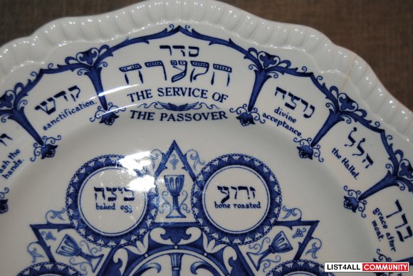 Vintage Spode Service Of The Passover Plate Blue .