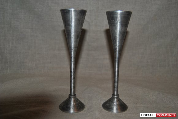 2 SILVER OLD GOBLETS , MARK