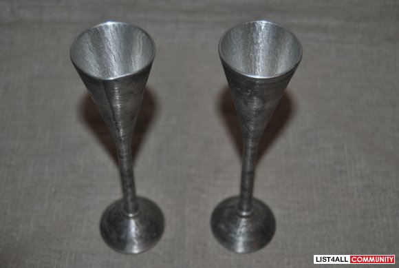 2 SILVER OLD GOBLETS , MARK