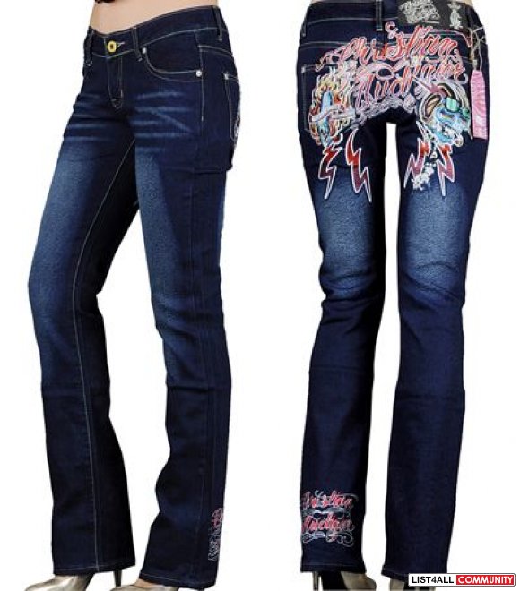 New Ed Hardy Christian Audigier Tiger Head Jeans size:26-30