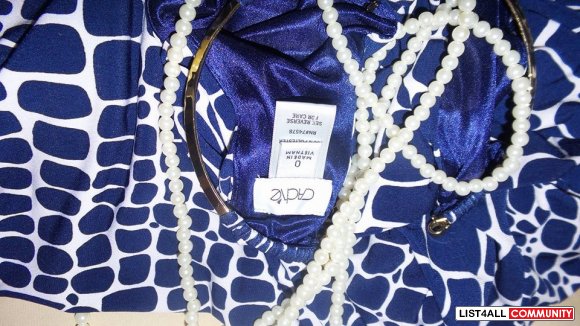 Cache Blue/White dress size 0    OBO