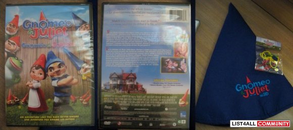 New Gnomeo & Juliet DVD w/ Hat & Zany bandz