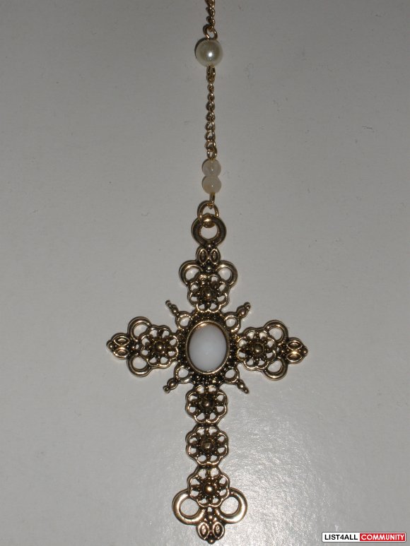 Cross Rosary Necklace (NEW)