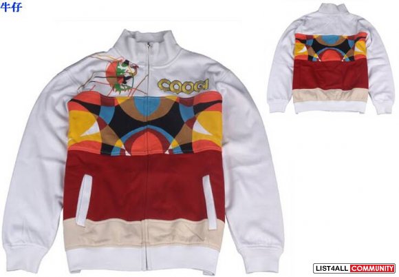 Mens Urban COOGI red hoodie jacket~lined sz m-xxxl