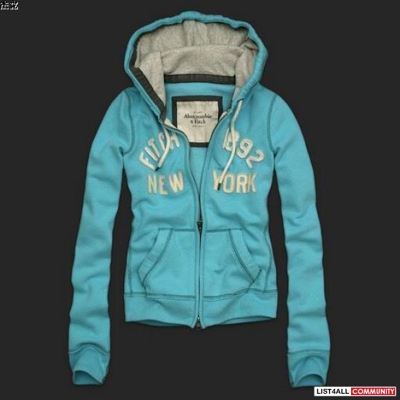New AF Abercrombie Fitch Womens Hoodie Knit Blue Large size：s-xxl