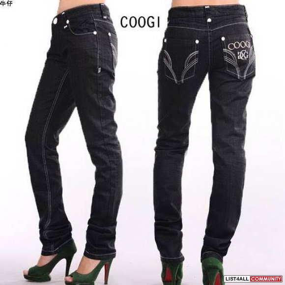 Coogi Womens Belted Jeans Black size：26-30