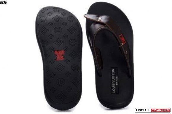 Louis Vuitton Unisex Leather Sandal Slipper Shoes Sz 8-13