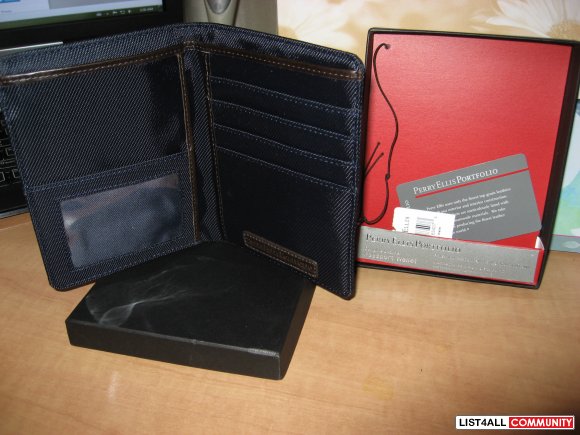 Perry Ellis Portfolio "Genuine Leather" Passport Wallet
