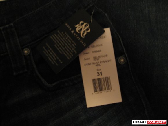 Rock and Republic "Neil" Relaxed Straight Leg Jeans BNWT Size 31