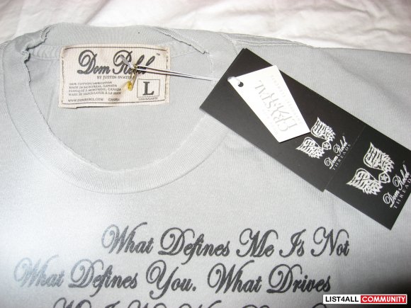 Dom Rebel "Bang Boot" Swarovski Crystals Tee BNWT Size L