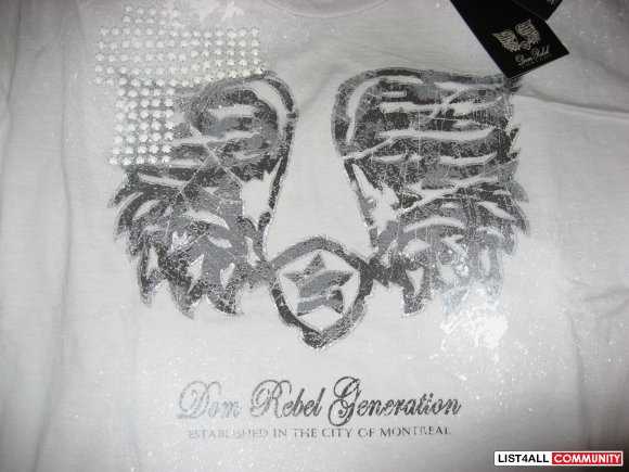 Dom Rebel "Wings(Studded) Crew" Tee BNWT Size M