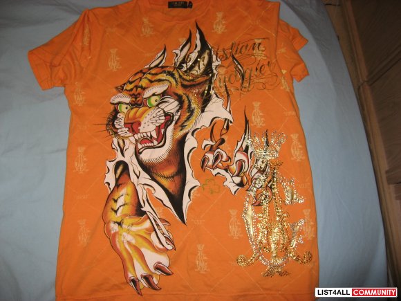 Christian Audigier "Tiger" Tee Size M