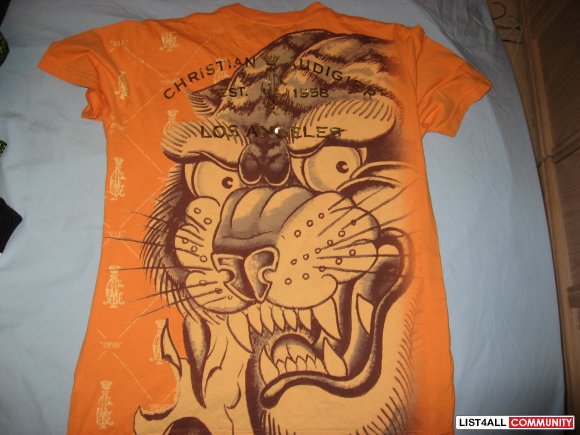 Christian Audigier "Tiger" Tee Size M
