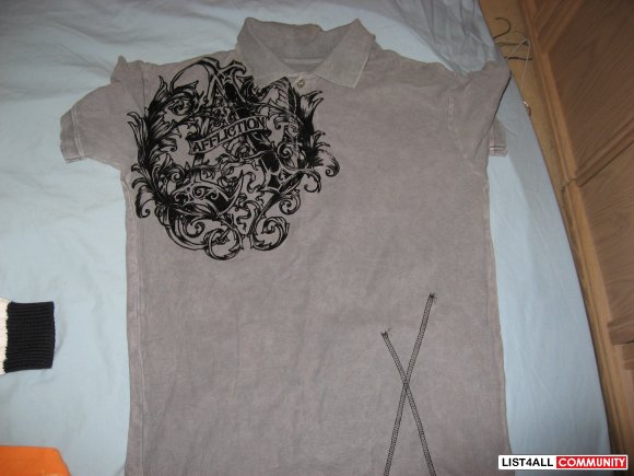Affliction "Wings" Polo Size M
