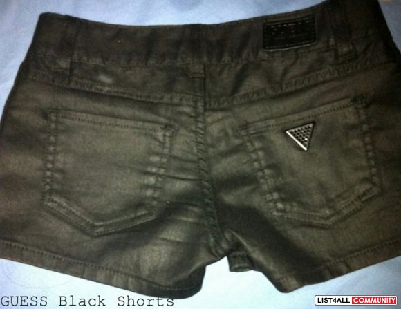 New - Guess Black Lace-up Shorts