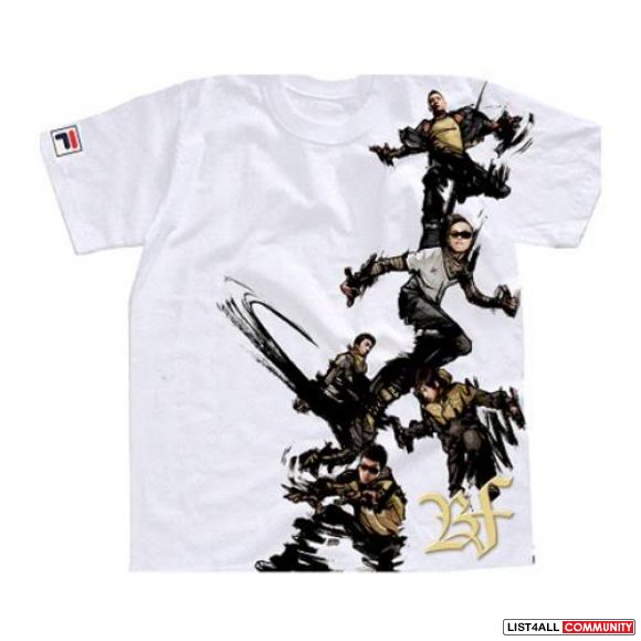 Kpop Big Bang Official FILA Shirt w/ Postcards and FILA Bag
