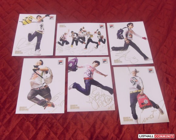 Kpop Big Bang Official FILA Shirt w/ Postcards and FILA Bag
